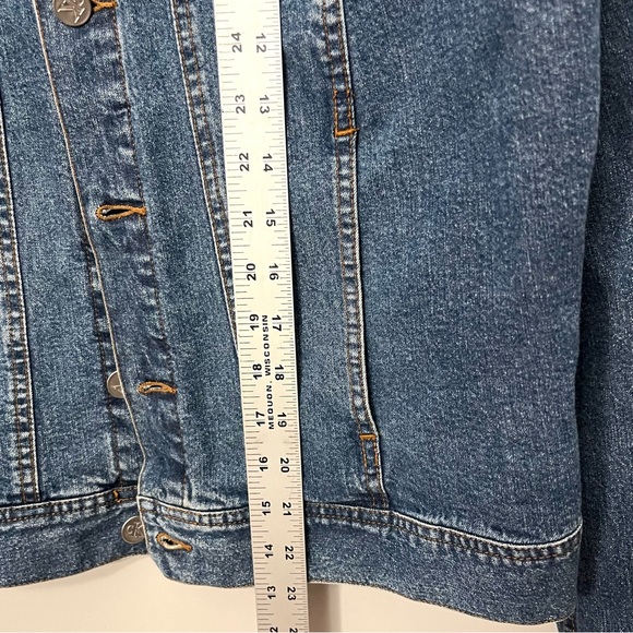 Vintage Calvin Klein Jeans Blue Denim Trucker Jean Jacket 90s Women Size LG - Picture 11 of 11